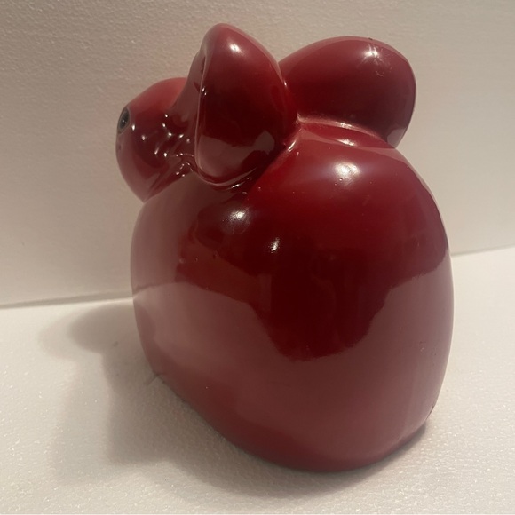 Red Ceramic Rabbit Figurine - Picture 5 of 8